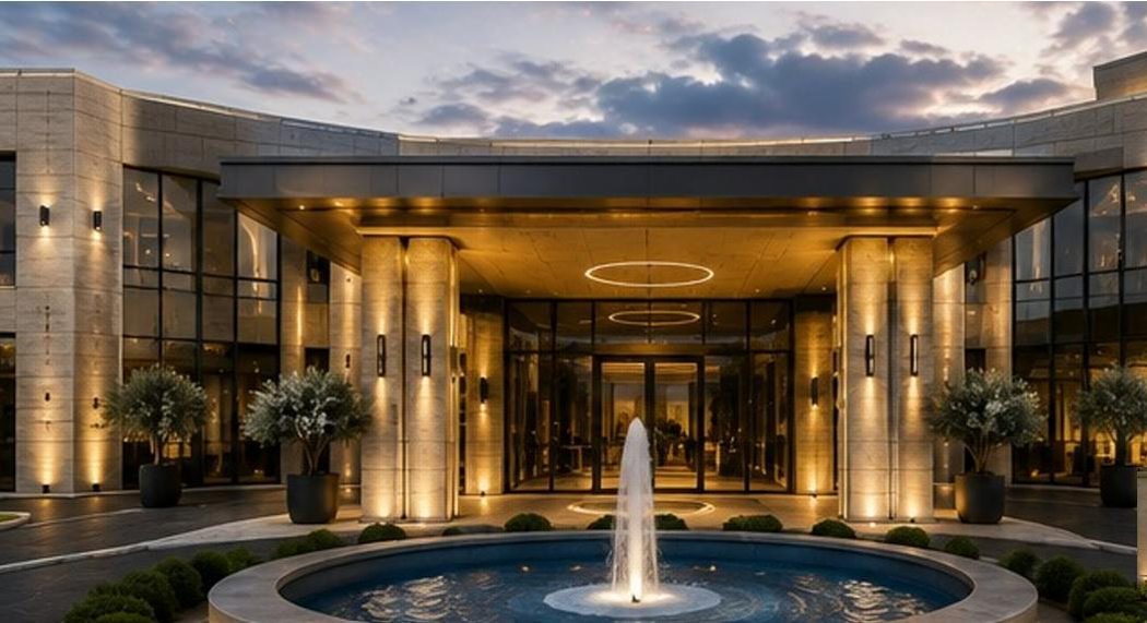 Aris Legacy Hotel Atlanta entrance at night
